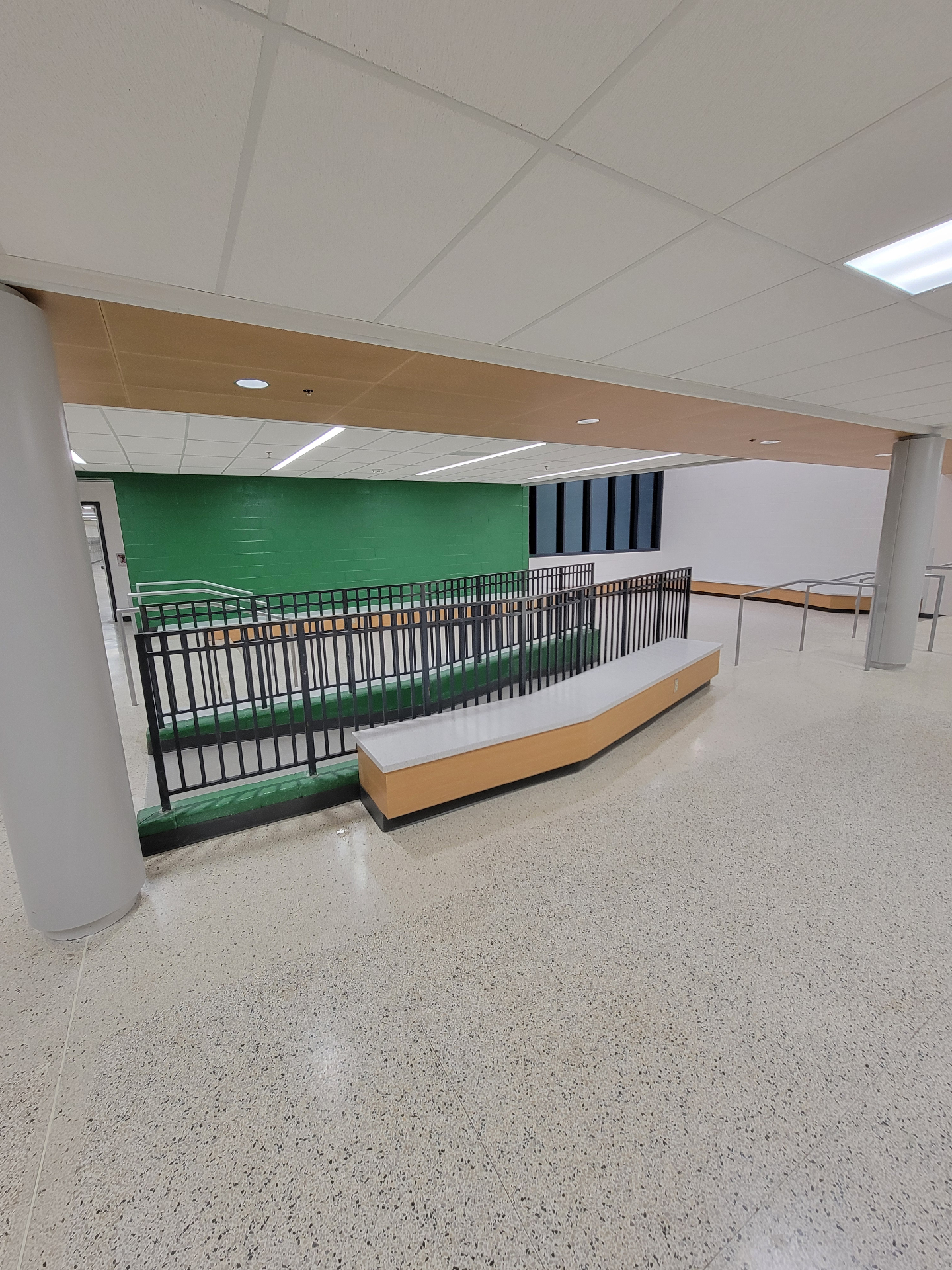 Interior commercial railing and metal handrail install
